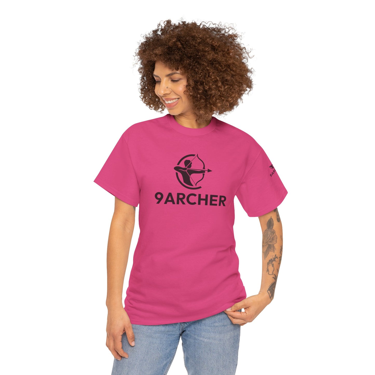 Unisex Heavy Cotton Tee - 9ARCHER Graphic Tee for Archery Enthusiasts