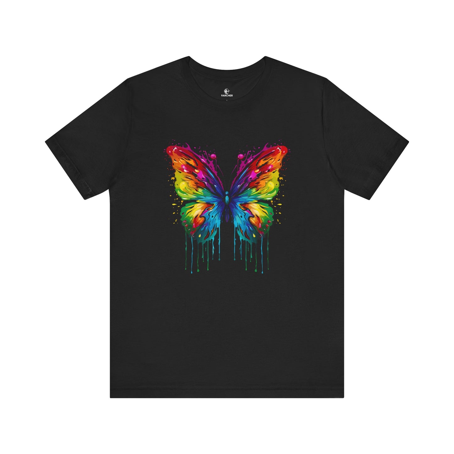 Rainbow Butterfly Graphic Tee - Unisex Short Sleeve T-Shirt for Nature Lovers